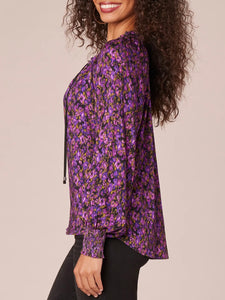 Ruffle Edge Print Blouse - PSFM