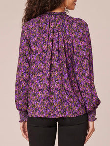 Ruffle Edge Print Blouse - PSFM