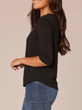 Load image into Gallery viewer, Notch Neck Tee - Black
