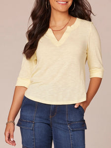 Notch Neck Tee - Buttercup