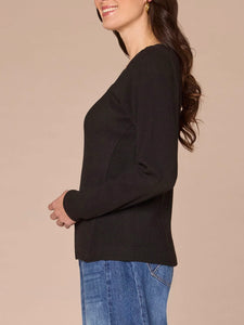 Crochet Knit Top - Black