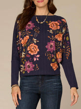 Load image into Gallery viewer, Boatneck Printed Pullover - Navy
