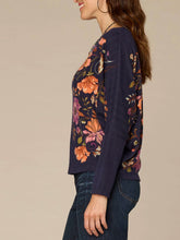 Load image into Gallery viewer, Boatneck Printed Pullover - Navy
