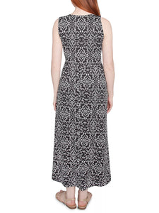 Twist Front Hi Lo Dress - Black/White