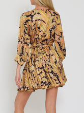 Load image into Gallery viewer, Dolman Belted Mini Dress - Black/Gold
