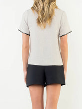 Load image into Gallery viewer, Short Sleeve Tweed Top - Cream
