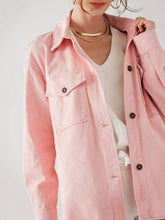Load image into Gallery viewer, Twill Cotton Shacket - Pink
