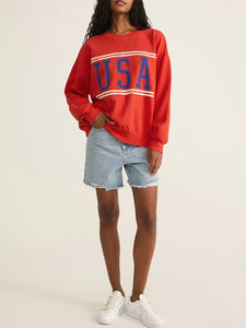 USA Sunday Sweatshirt - Cabana Red
