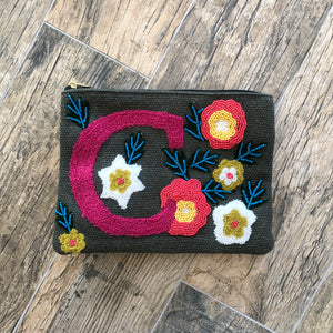 Embroidered Initial Crossbody