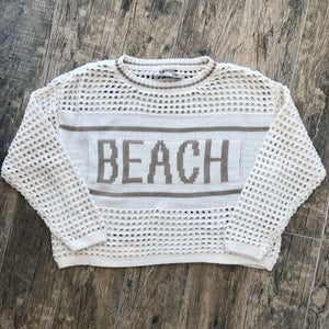 Crochet "Beach" Sweater - Cream