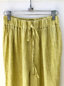 Wide Leg Linen Pant - Citron