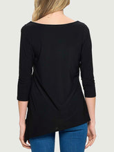 Load image into Gallery viewer, 3/4 Sleeve Cut Out Shoulder Top - Black
