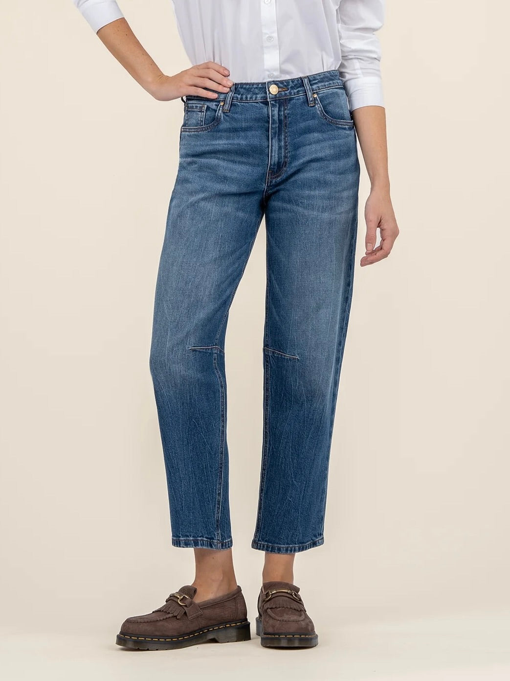 Ashley High Rise Barrel Jean - DCTID