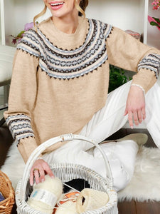 Alpine Intarsia Sweater - Natural