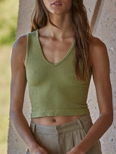 Load image into Gallery viewer, Reversible Crop Tank - Olive
