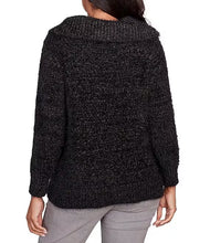 Load image into Gallery viewer, Marilyn Collar Eyelash Sweater - Black FINAL SALE
