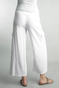 Cargo Pant with Tie - White