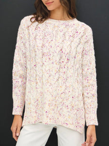 Cable Confetti Sweater - Ivory