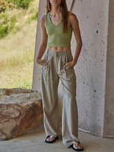 Load image into Gallery viewer, Reversible Crop Tank - Olive
