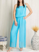 Load image into Gallery viewer, Silk Jumpsuit - Bermuda Blue
