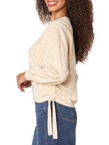 Ruched Sweatshirt with Gold Foil - HEEG