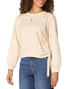 Ruched Sweatshirt with Gold Foil - HEEG