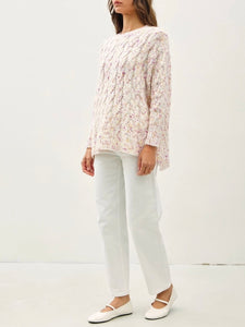 Cable Confetti Sweater - Ivory