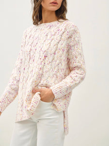 Cable Confetti Sweater - Ivory