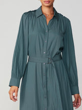 Load image into Gallery viewer, Long Shirt Dress with Tie - Fern Green
