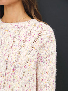 Cable Confetti Sweater - Ivory