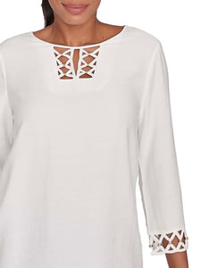 Lattice Design Top - Ivory