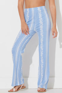 Hibiscus Print Pants - Blue FINAL SALE