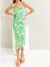 Load image into Gallery viewer, Mesh Tie Dye Midi Dress - Green Multi
