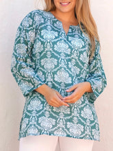 Load image into Gallery viewer, Amrita Cotton Tunic - Green FINAL SALE
