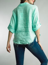 Load image into Gallery viewer, Raw Hem Button-down - Tiffany
