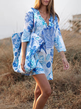 Load image into Gallery viewer, Mallorca Cover-Up - Blue FINAL SALE
