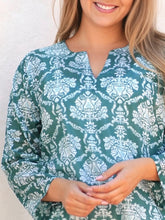 Load image into Gallery viewer, Amrita Cotton Tunic - Green FINAL SALE
