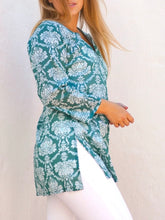 Load image into Gallery viewer, Amrita Cotton Tunic - Green FINAL SALE
