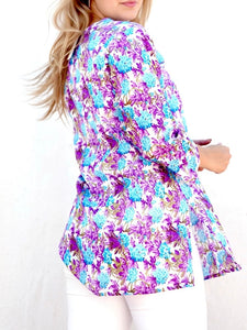 Aura Cotton Tunic - Purple/Blue FINAL SALE