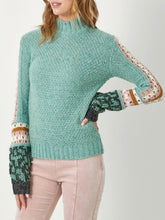 Load image into Gallery viewer, Mock Neck Sweater Top - Sea FINAL SALE
