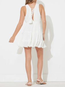 Swiss Dot Sundress - White FINAL SALE