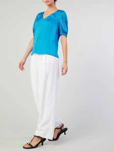 Smocked Shoulder Top - Turquoise