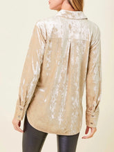 Load image into Gallery viewer, Velvet Button-down - Champagne FINAL SALE
