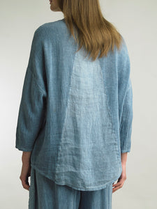 Cotton/Linen 4 Button Top - Denim FINAL SALE