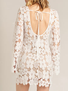 Two Piece Lace Dress - White