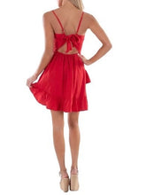 Load image into Gallery viewer, Ruffle Tie Back Dress - Red FINAL SALE
