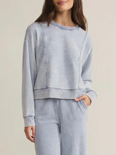 Load image into Gallery viewer, Lax Knit Denim Sweatshirt - Washed Indigo
