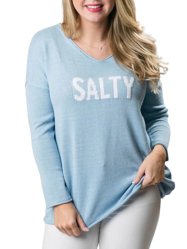 V-Neck Sweater - Salty Blue