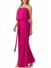 Load image into Gallery viewer, Strapless Jumpsuit with Belt - Hot Pink
