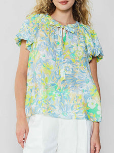 Print Top with Tie - Multi